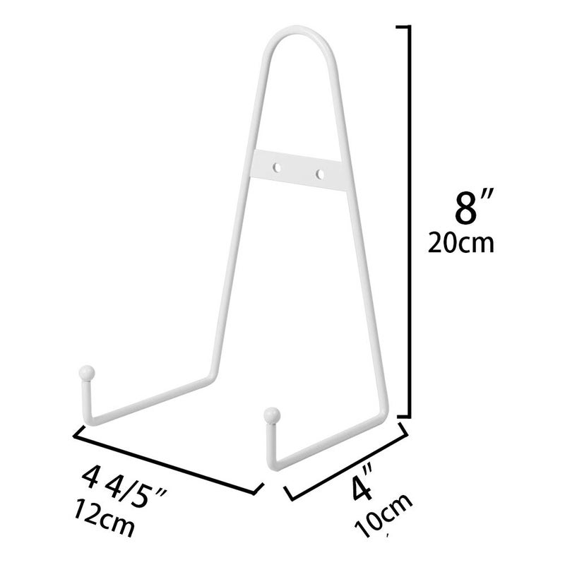 Tincogo Artliving White Metal wall Mount Display Easel Plate Hanger Vertical Plate Stand Holders Picture frame Stand for Wall 4 Pack - Image 2